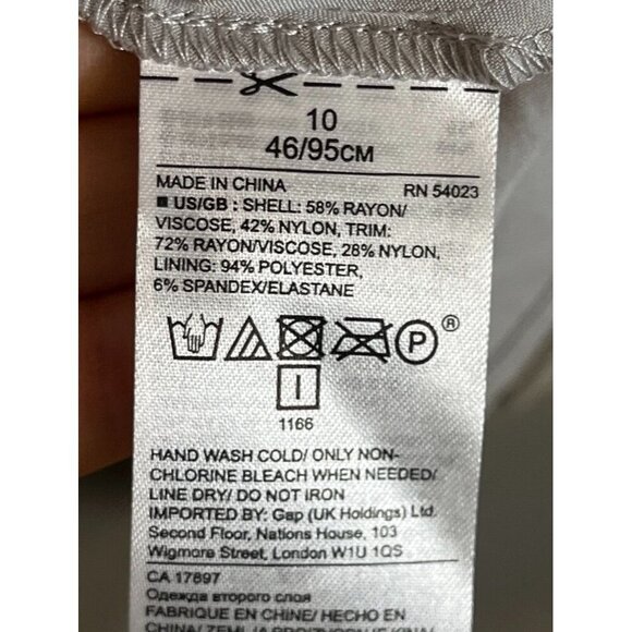 Banana Republic Velour Babydoll Maxi Dress 10 Gray Polka Dot Y2K Retro Tank 80s - Picture 11 of 14